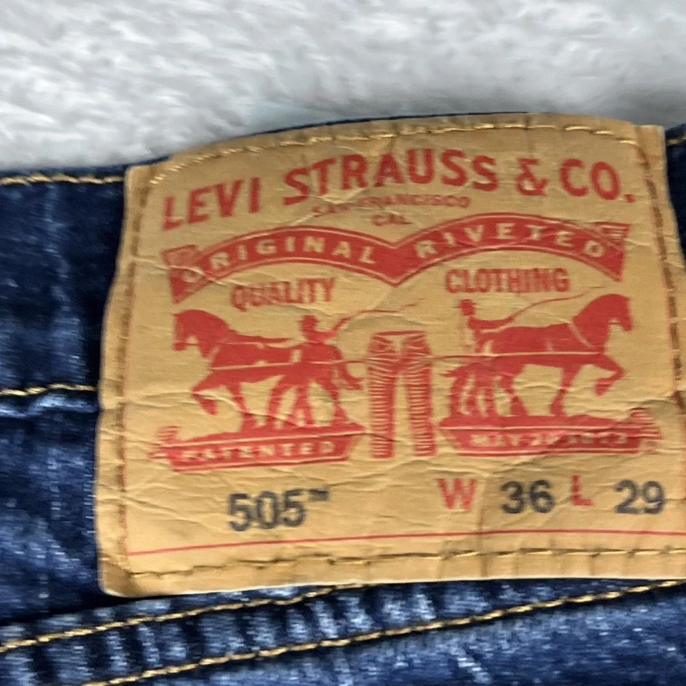 Levi's 505 Men's Jeans Size 36x29, Regular Fit, Straight Denim Blue